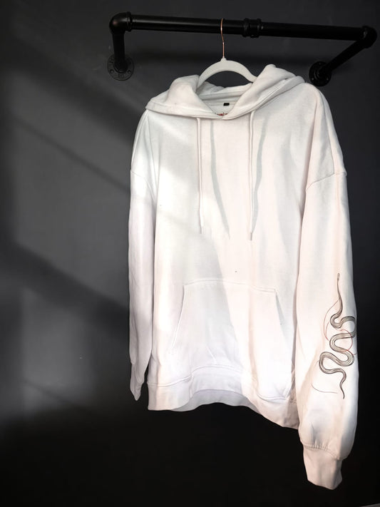 Silent Promise Oversized Hoodie – White | Midweight Drop